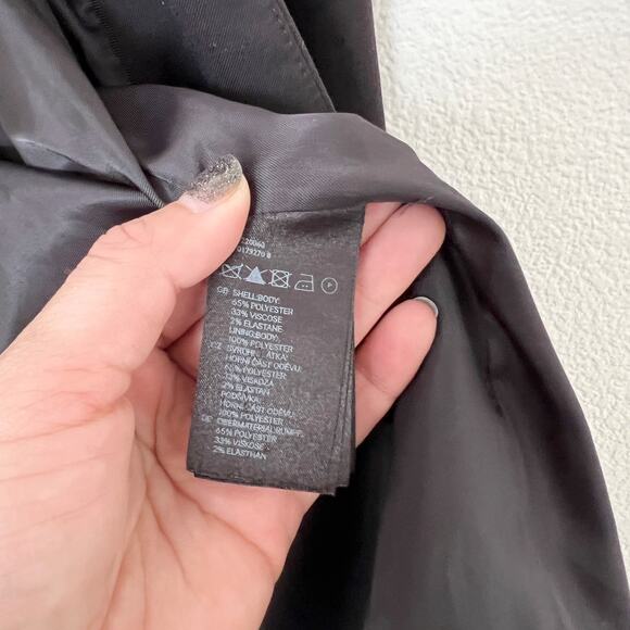 [H&M] Black Gold Hardware Zip Pockets Open Front Blazer Jacket Work Career Sz 10 - Picture 11 of 11